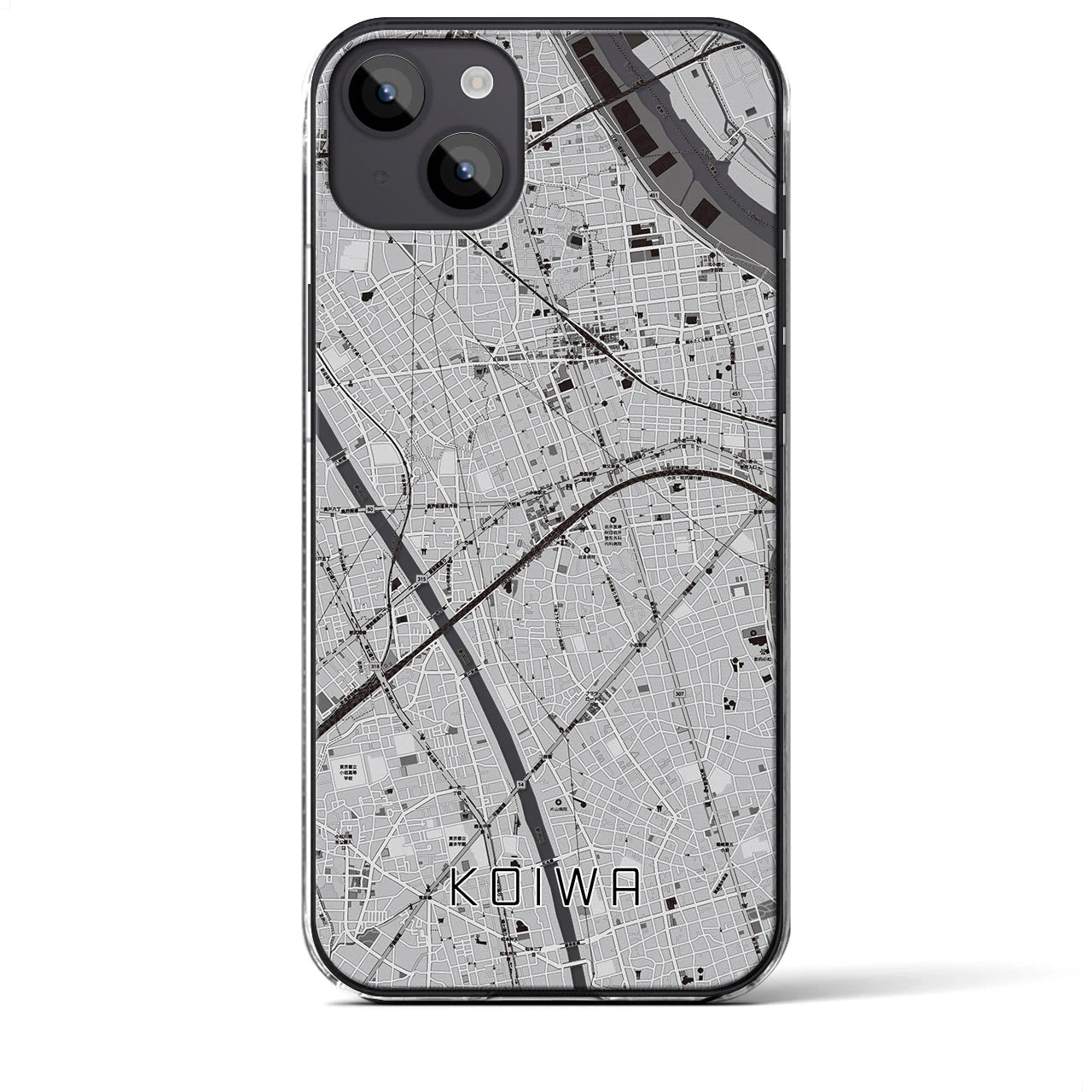 【小岩(東京都)】地図柄iPhoneケース(クリアタイプ)