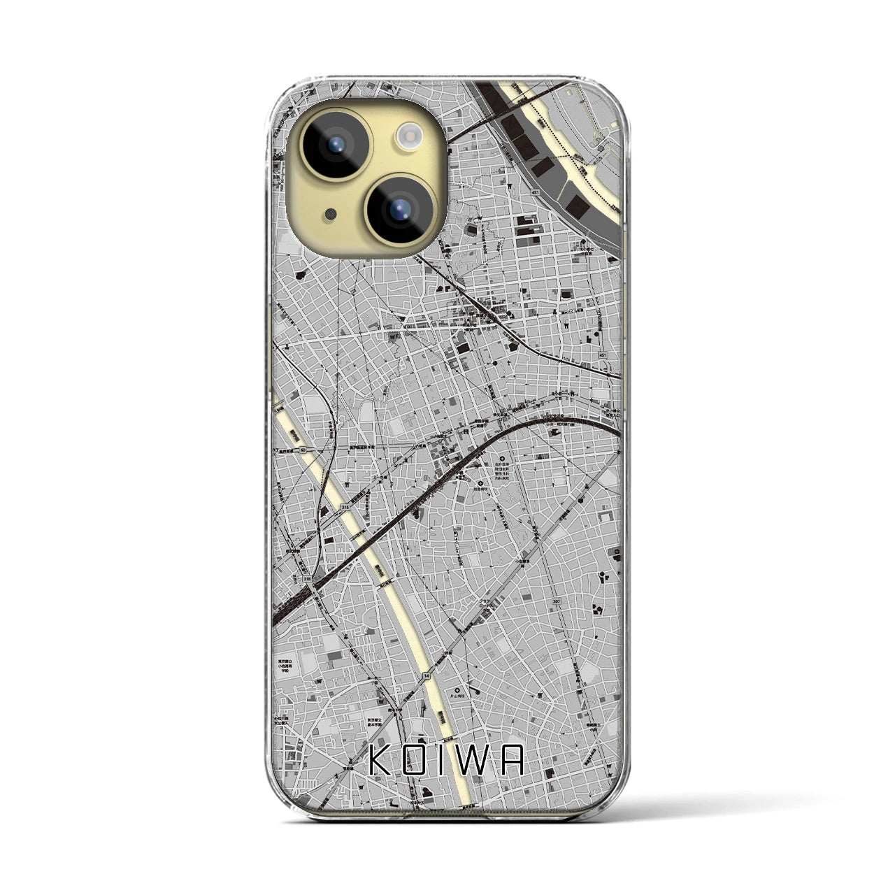 【小岩(東京都)】地図柄iPhoneケース(クリアタイプ)