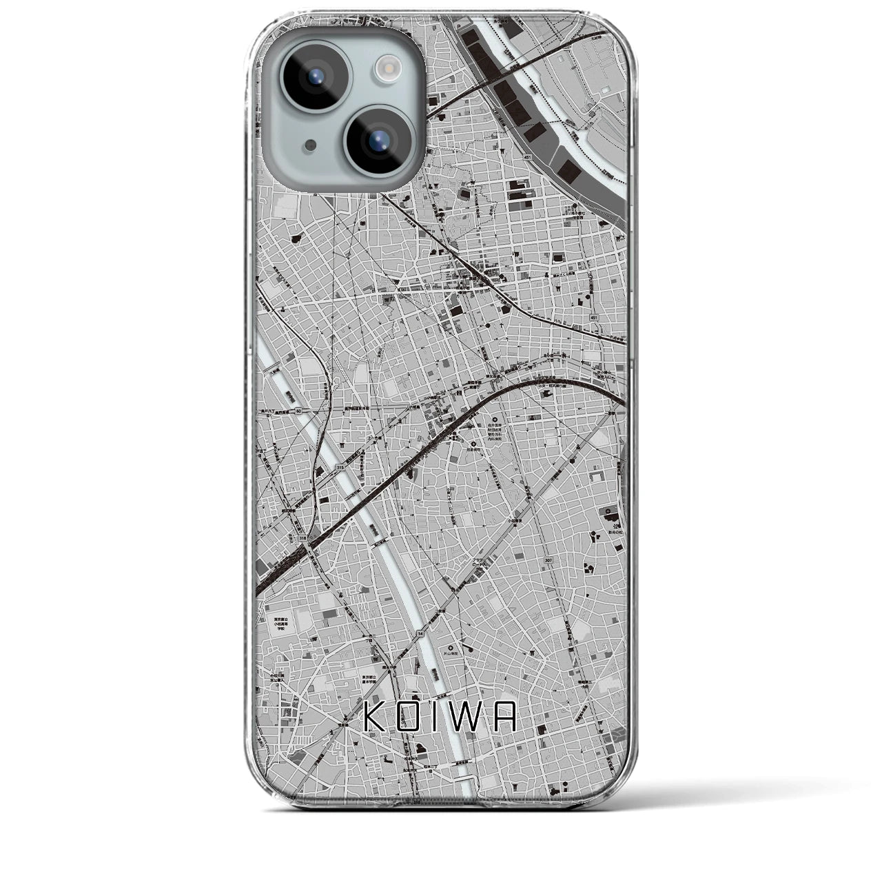 【小岩(東京都)】地図柄iPhoneケース(クリアタイプ)