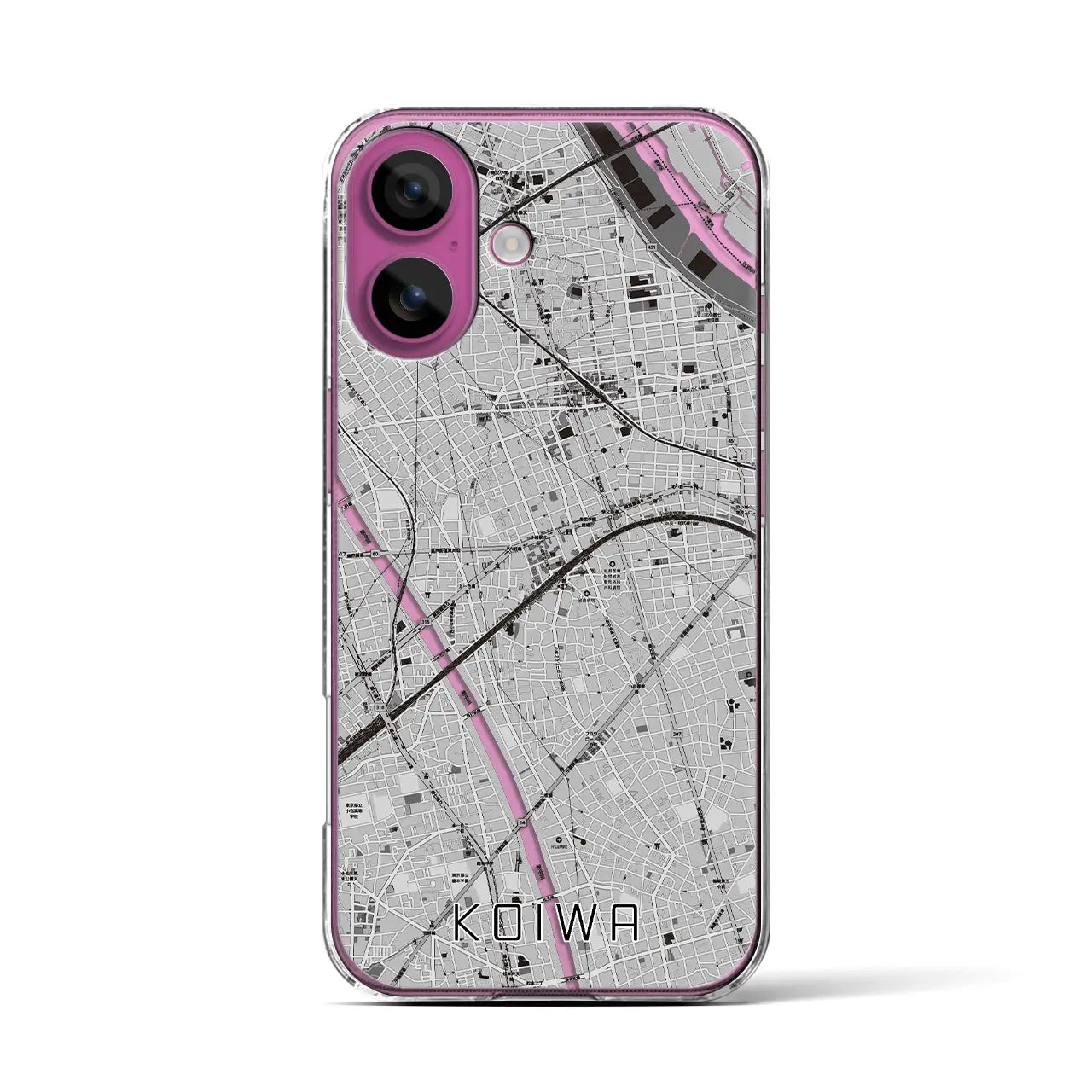 【小岩(東京都)】地図柄iPhoneケース(クリアタイプ)