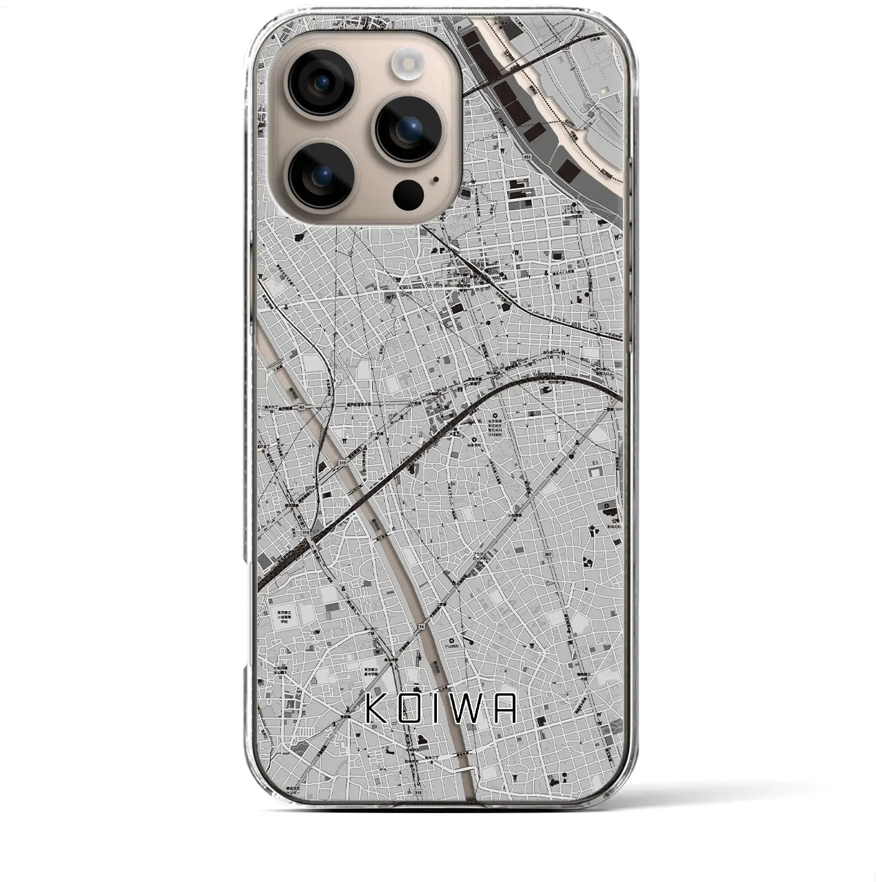 【小岩(東京都)】地図柄iPhoneケース(クリアタイプ)