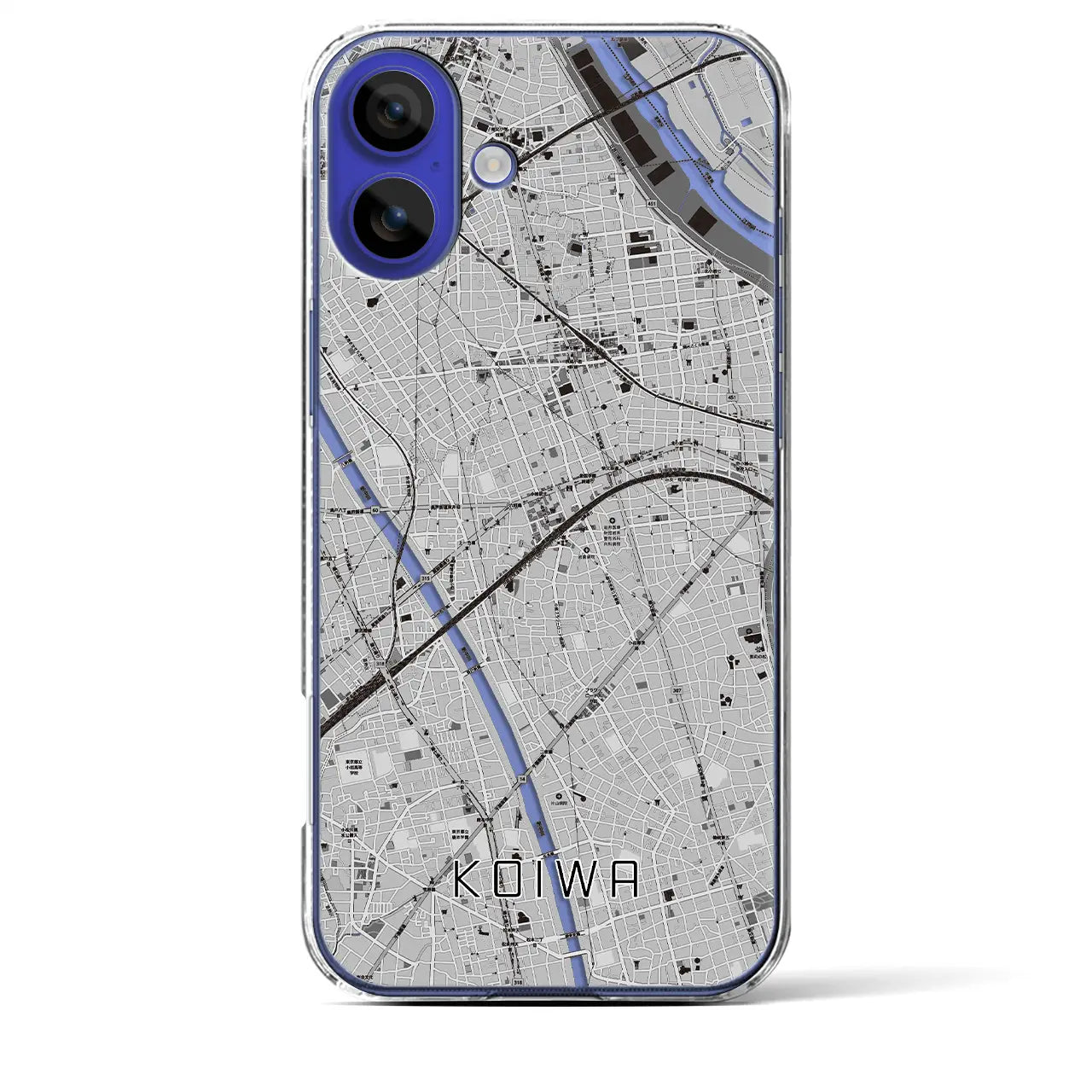 【小岩(東京都)】地図柄iPhoneケース(クリアタイプ)