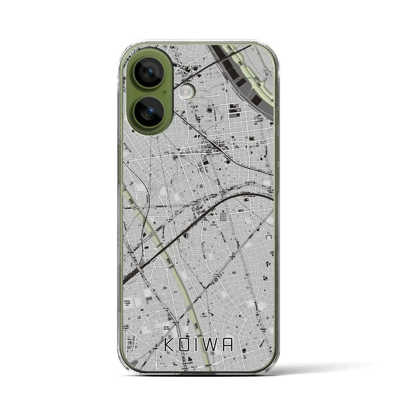 【小岩(東京都)】地図柄iPhoneケース(クリアタイプ)