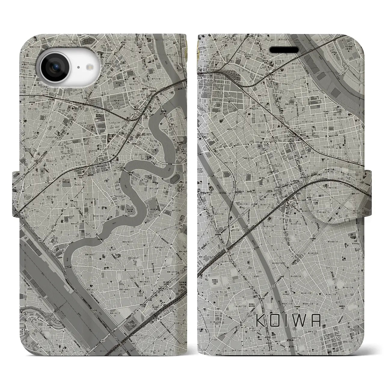 【小岩(東京都)】地図柄iPhoneケース(手帳タイプ)