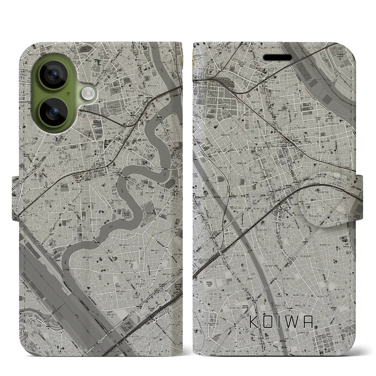 【小岩(東京都)】地図柄iPhoneケース(手帳タイプ)