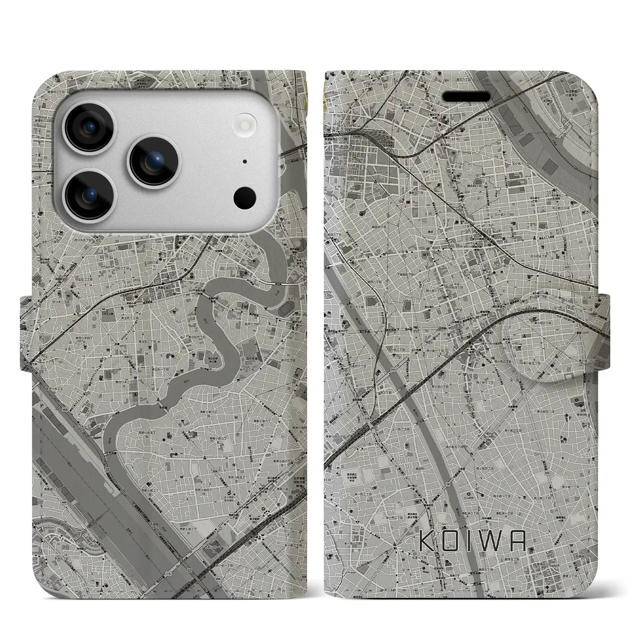 【小岩(東京都)】地図柄iPhoneケース(手帳タイプ)