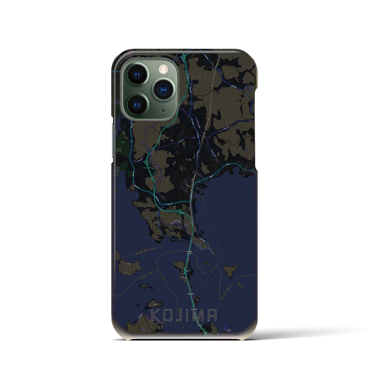 【児島(岡山県)】地図柄iPhoneケース(バックカバータイプ)