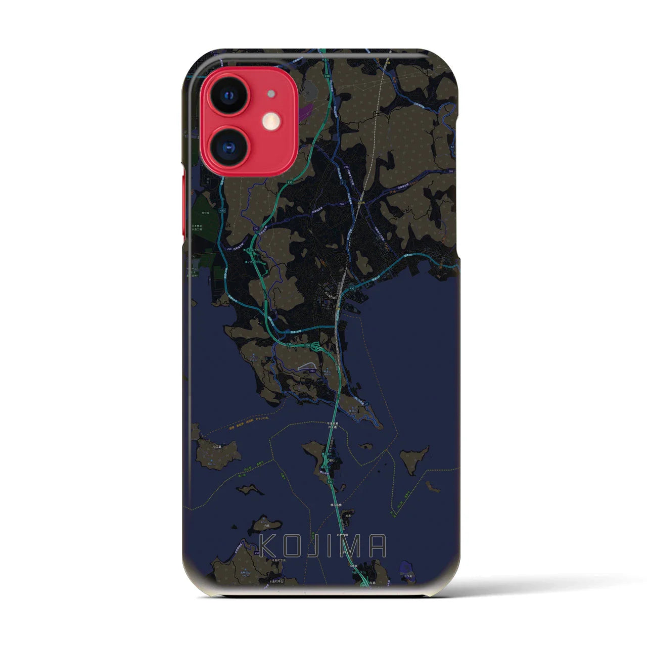 【児島(岡山県)】地図柄iPhoneケース(バックカバータイプ)
