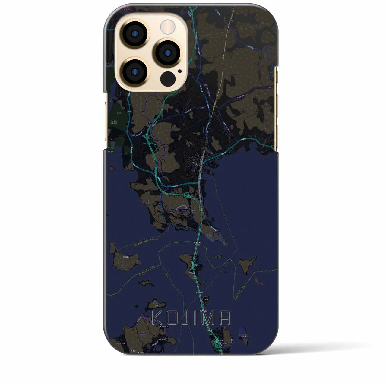 【児島(岡山県)】地図柄iPhoneケース(バックカバータイプ)