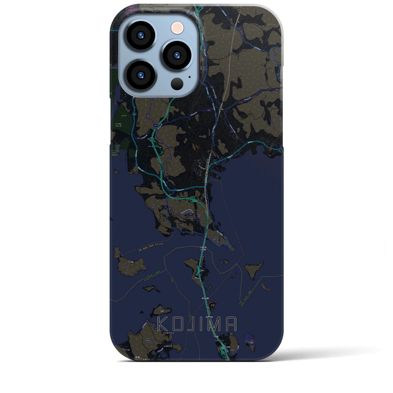 【児島(岡山県)】地図柄iPhoneケース(バックカバータイプ)