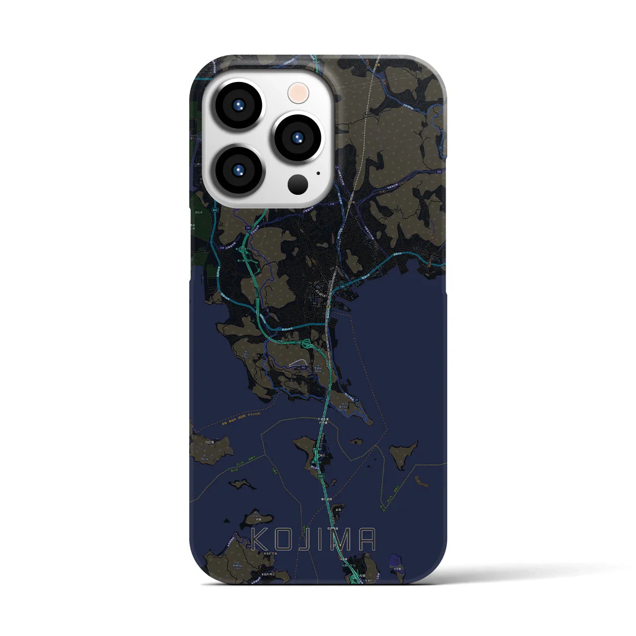 【児島(岡山県)】地図柄iPhoneケース(バックカバータイプ)