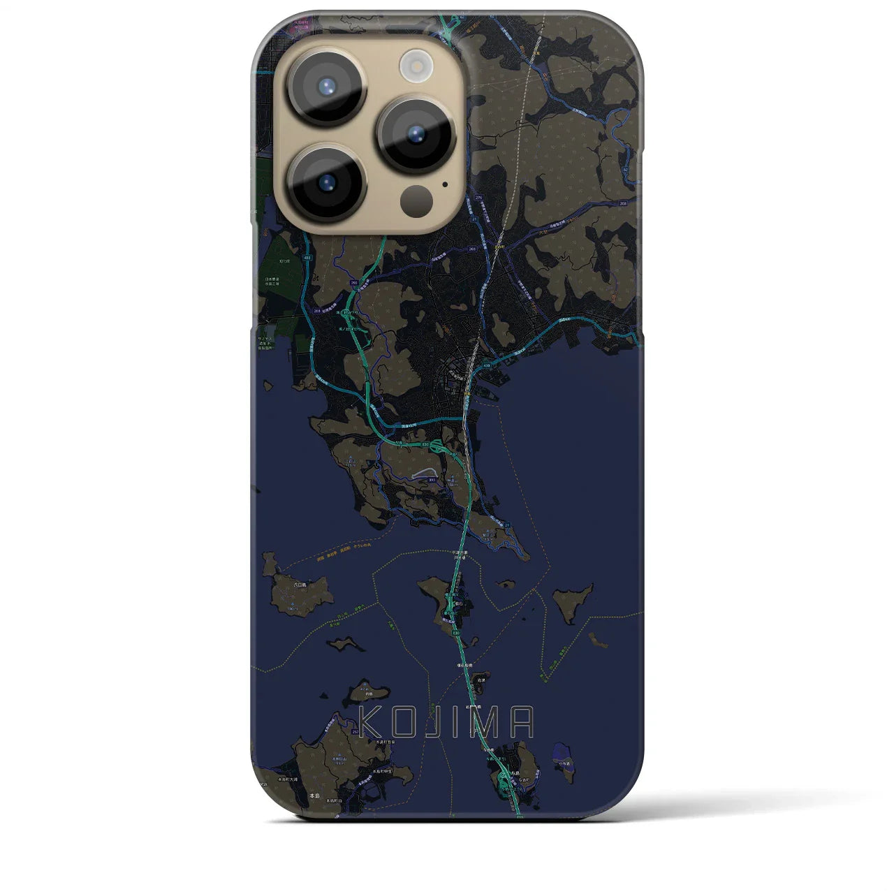 【児島(岡山県)】地図柄iPhoneケース(バックカバータイプ)