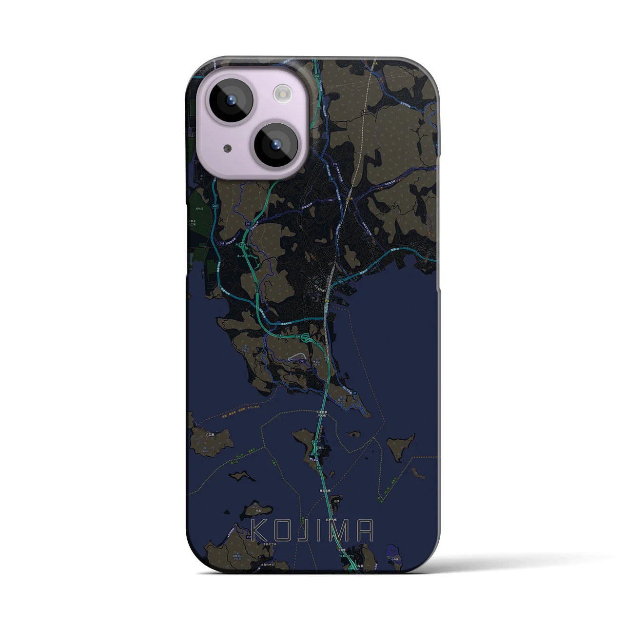 【児島(岡山県)】地図柄iPhoneケース(バックカバータイプ)