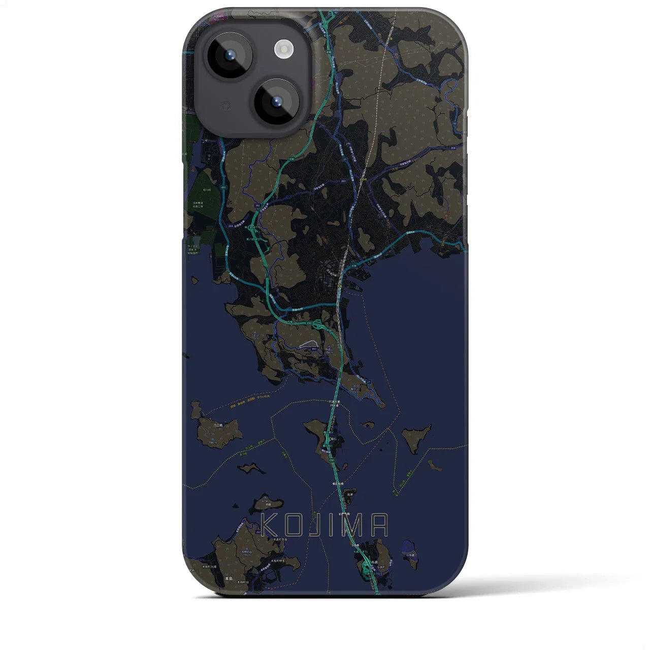 【児島(岡山県)】地図柄iPhoneケース(バックカバータイプ)