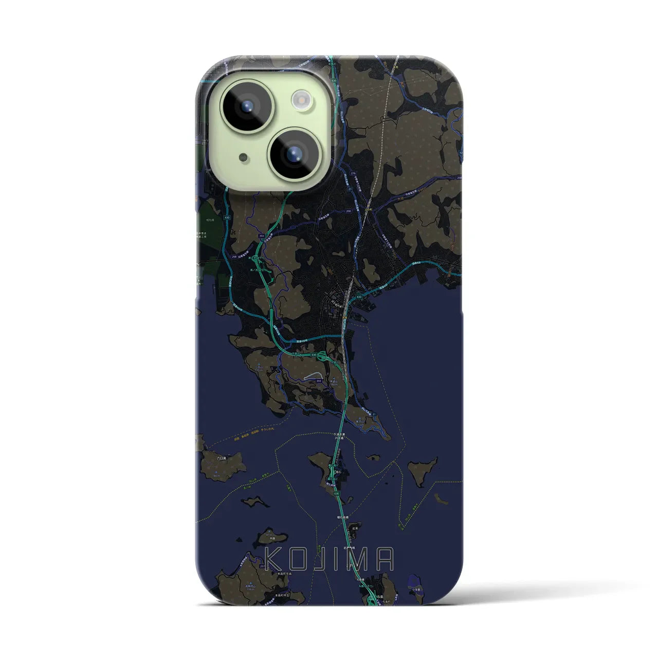 【児島(岡山県)】地図柄iPhoneケース(バックカバータイプ)