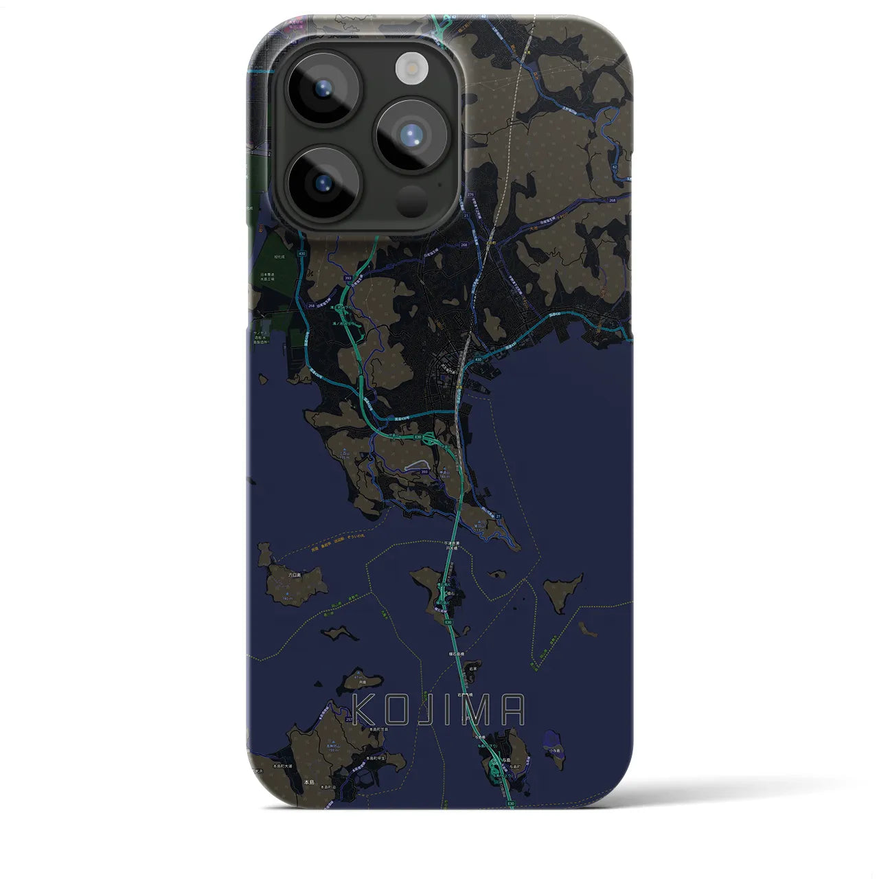 【児島(岡山県)】地図柄iPhoneケース(バックカバータイプ)