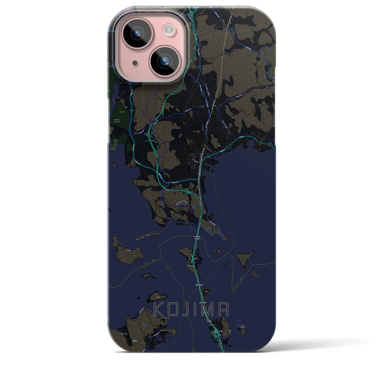 【児島(岡山県)】地図柄iPhoneケース(バックカバータイプ)