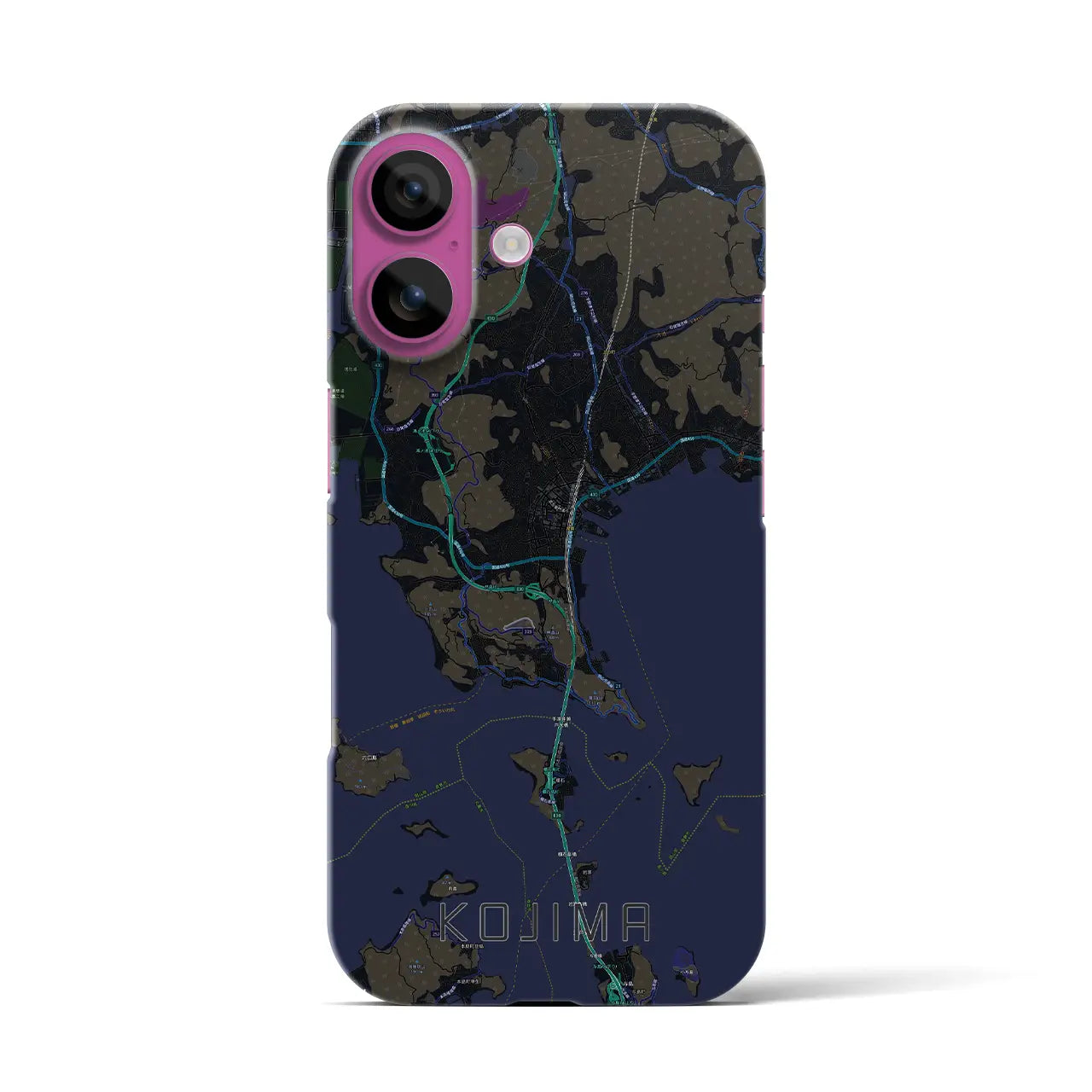 【児島(岡山県)】地図柄iPhoneケース(バックカバータイプ)