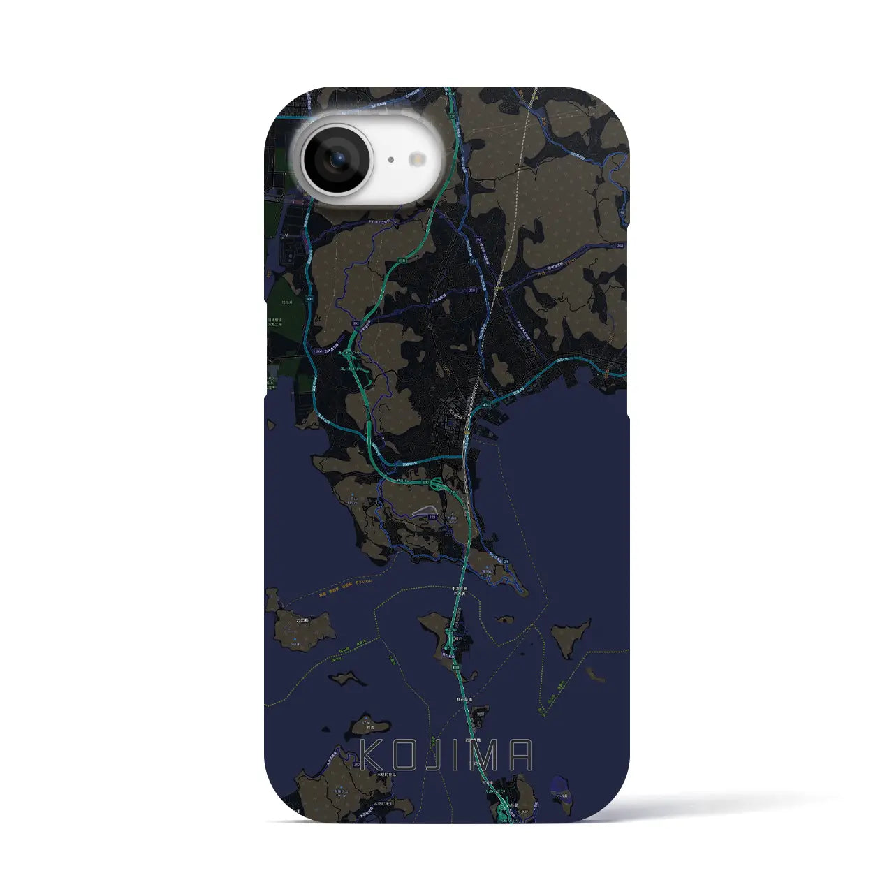 【児島(岡山県)】地図柄iPhoneケース(バックカバータイプ)