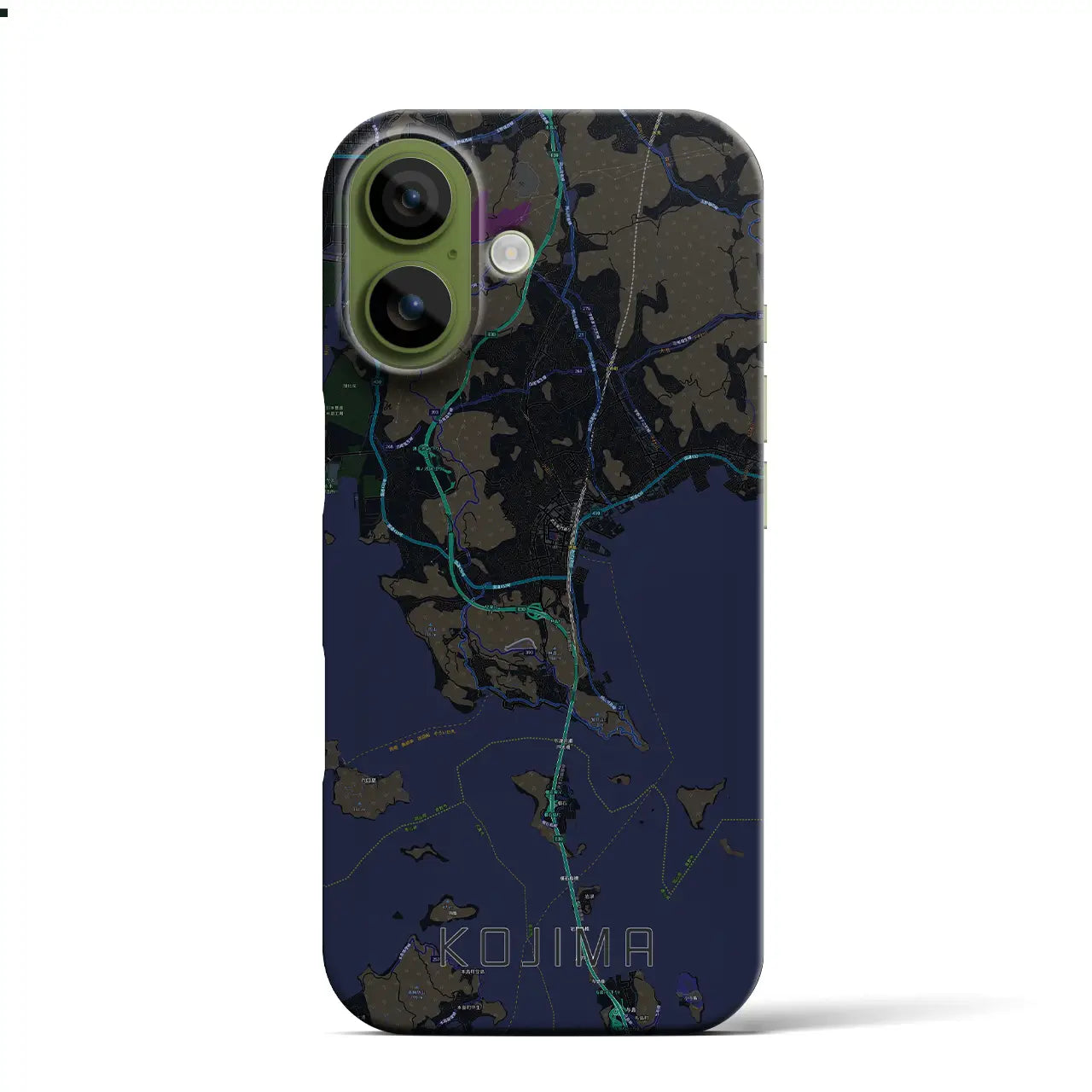 【児島(岡山県)】地図柄iPhoneケース(バックカバータイプ)