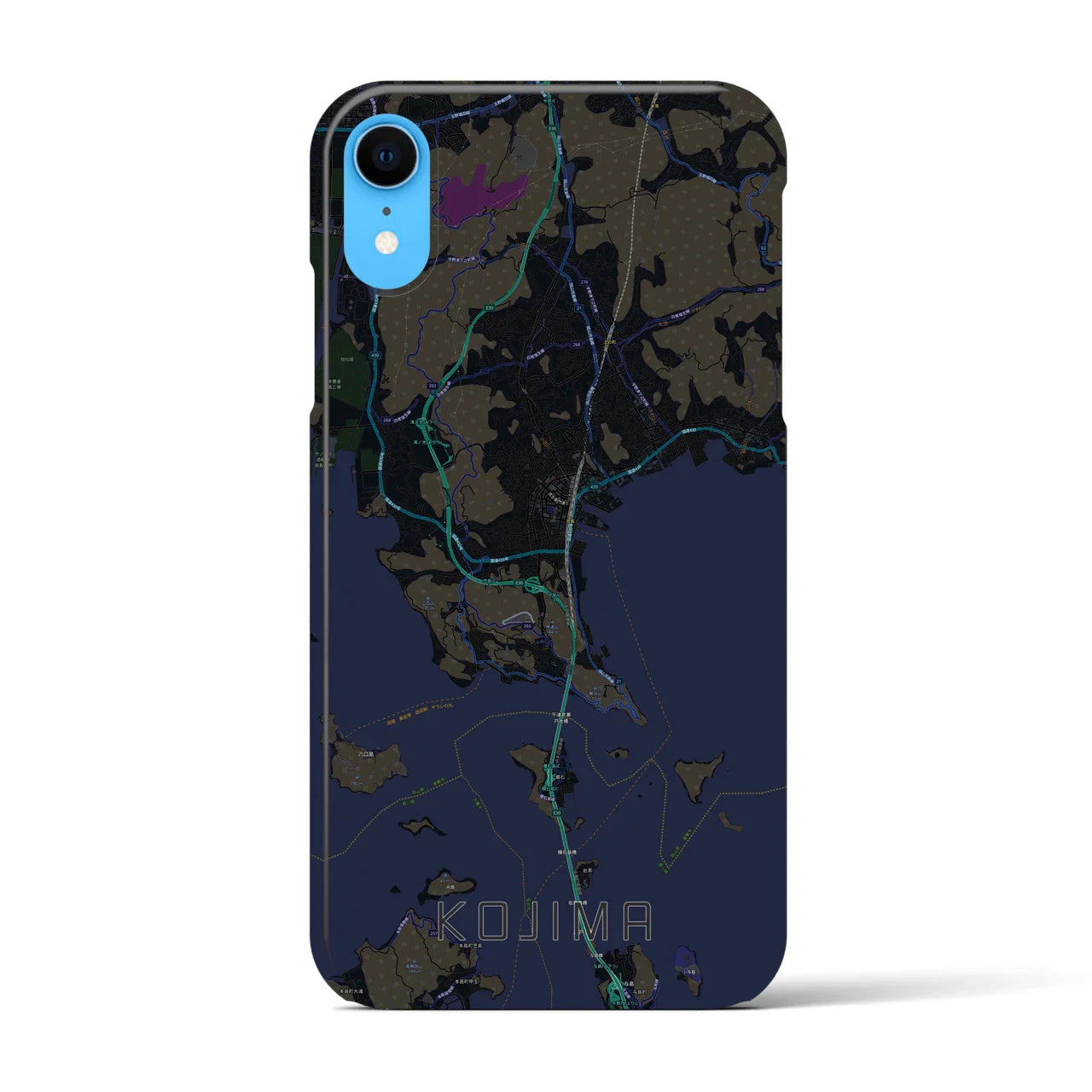 【児島(岡山県)】地図柄iPhoneケース(バックカバータイプ)