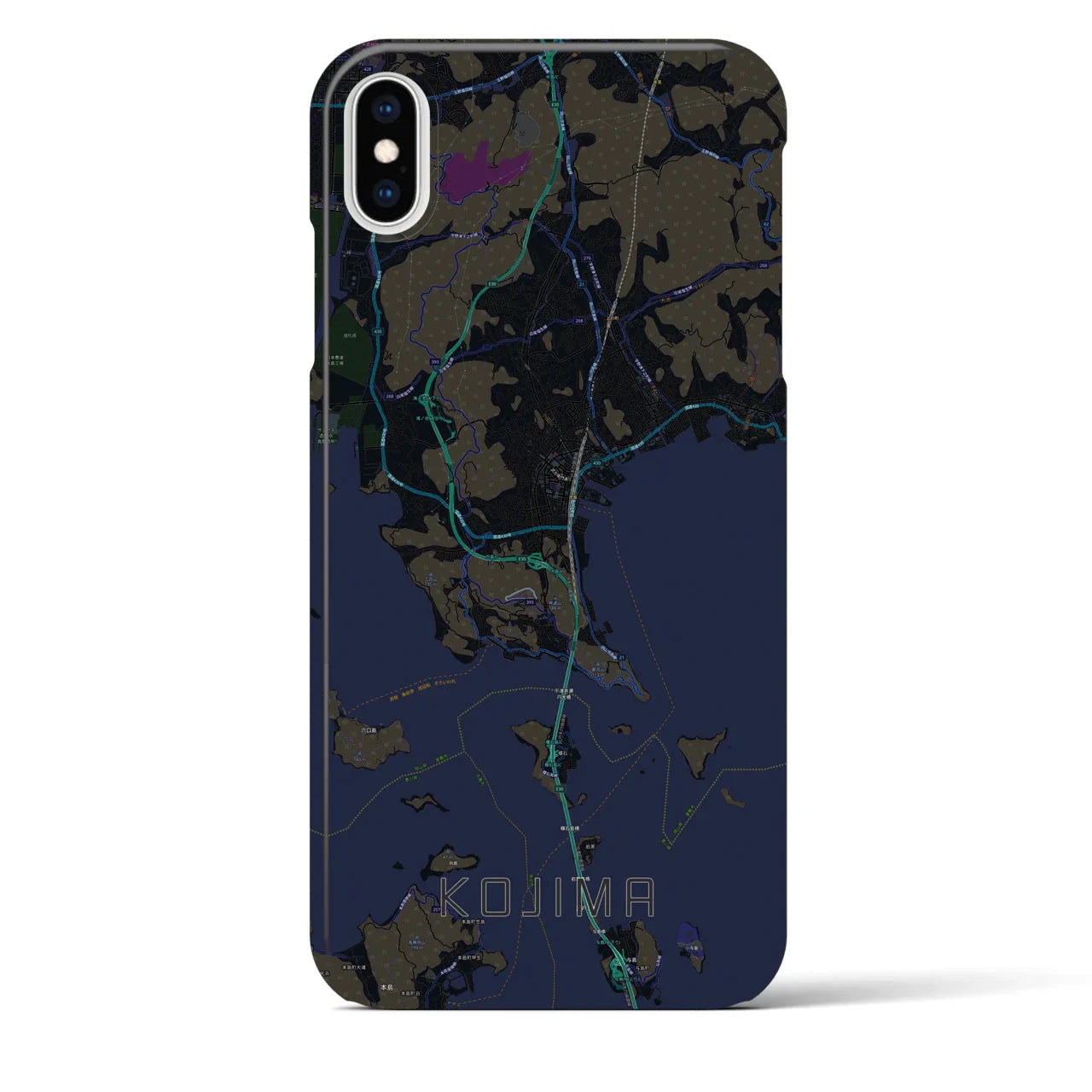 【児島(岡山県)】地図柄iPhoneケース(バックカバータイプ)