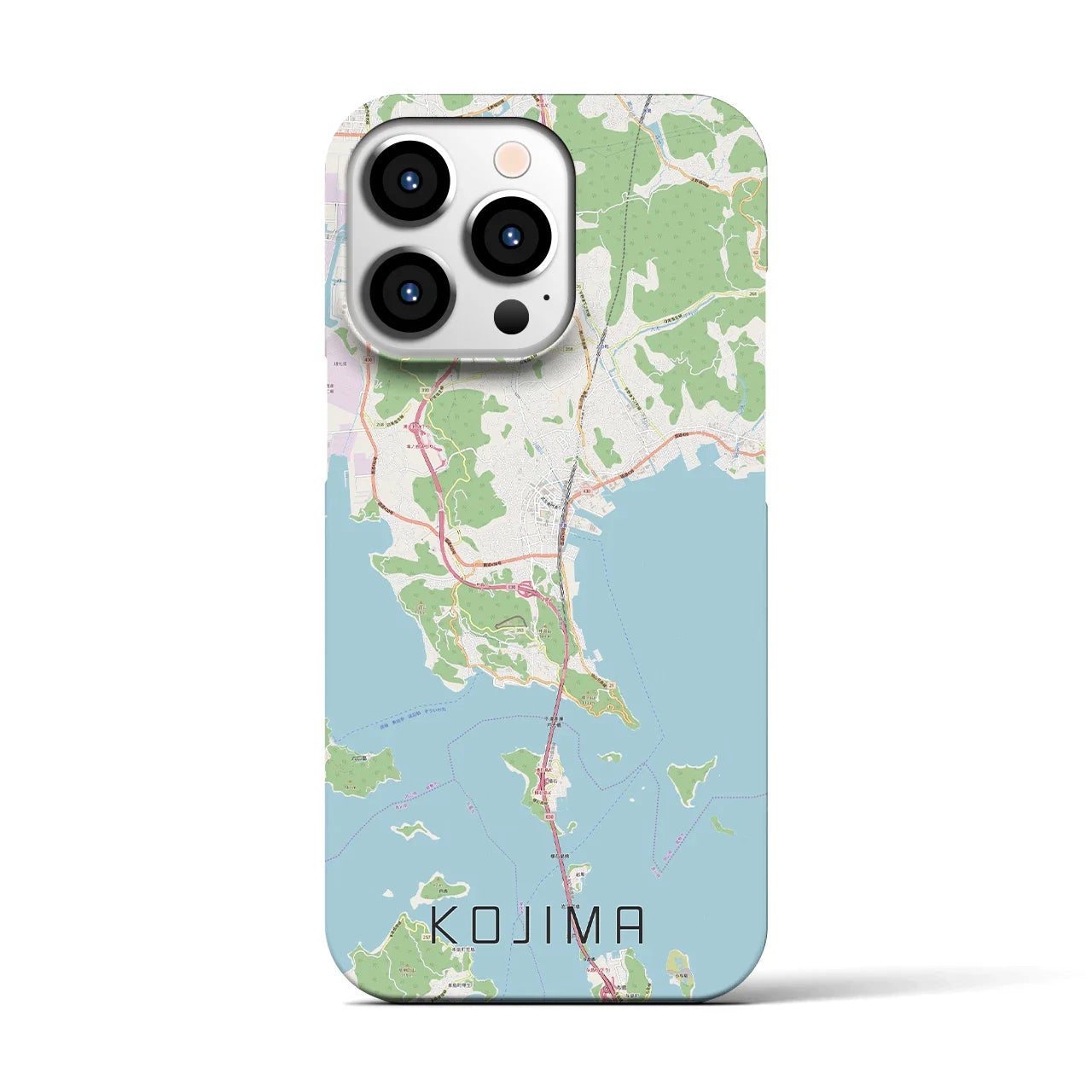 【児島(岡山県)】地図柄iPhoneケース(バックカバータイプ)