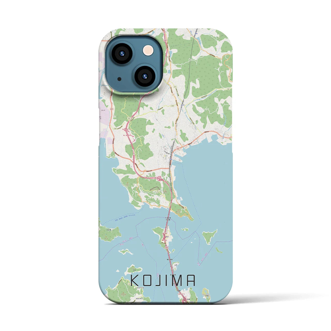 【児島(岡山県)】地図柄iPhoneケース(バックカバータイプ)