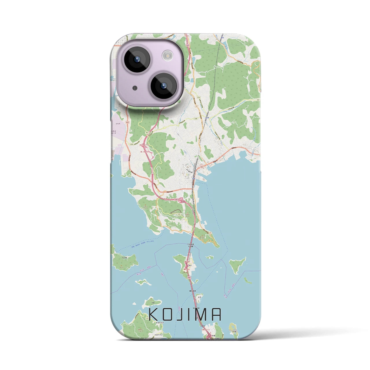 【児島(岡山県)】地図柄iPhoneケース(バックカバータイプ)