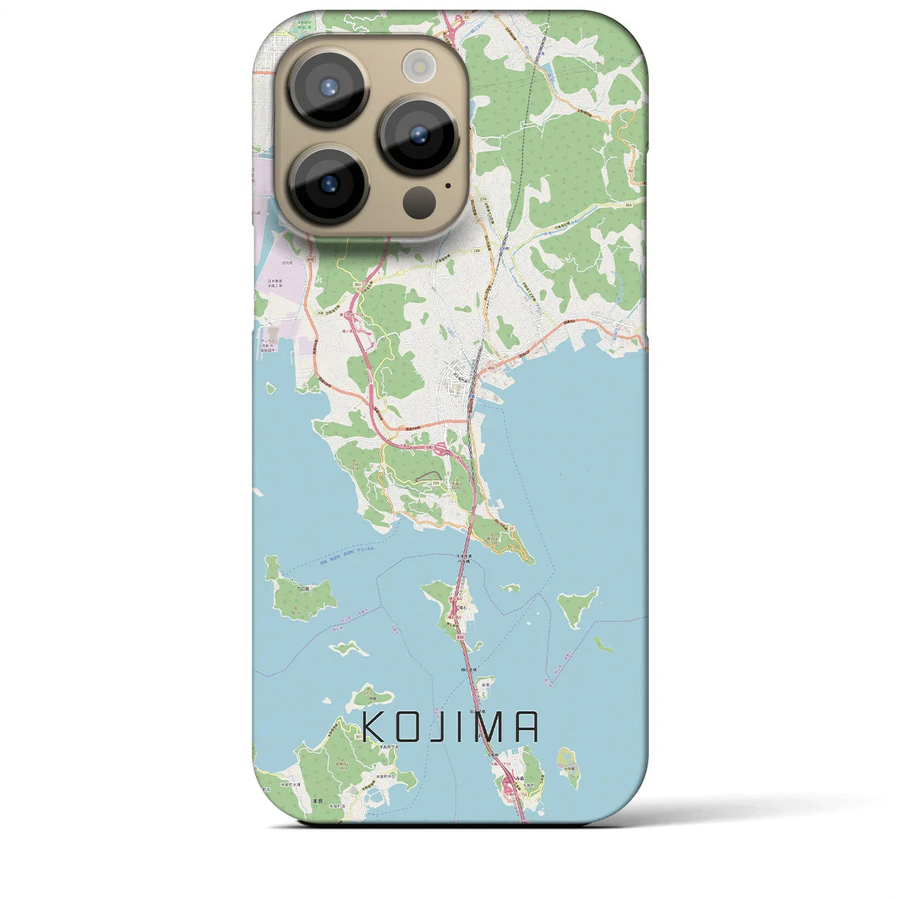 【児島(岡山県)】地図柄iPhoneケース(バックカバータイプ)