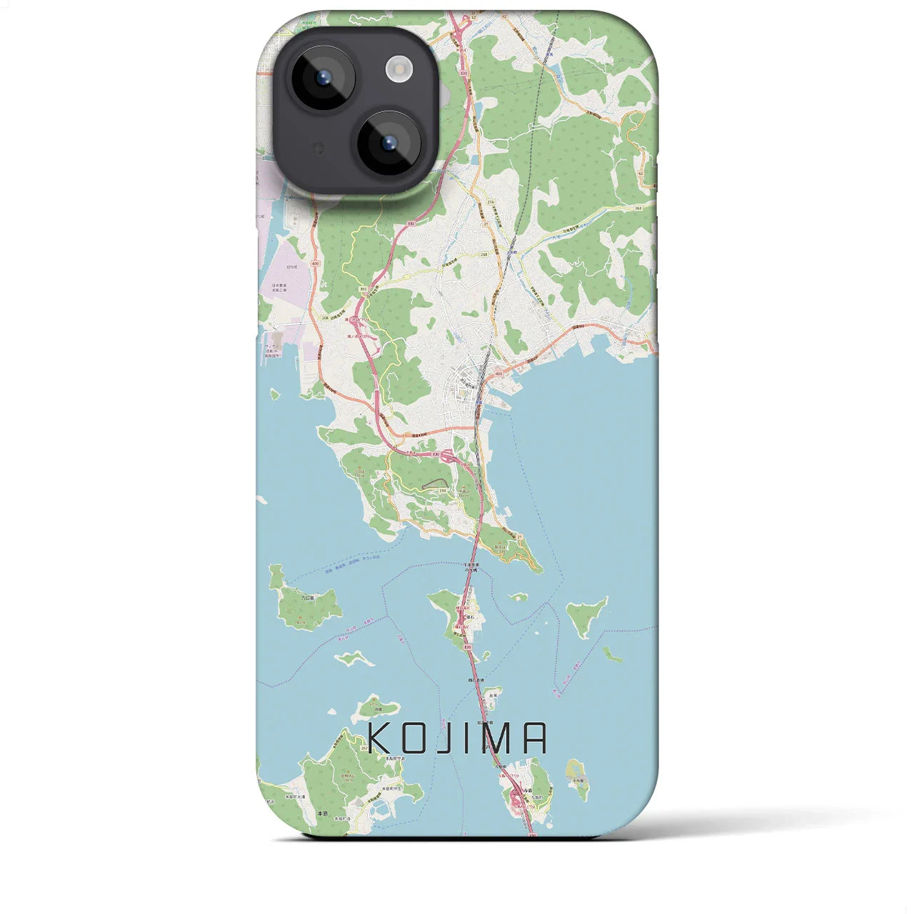 【児島(岡山県)】地図柄iPhoneケース(バックカバータイプ)