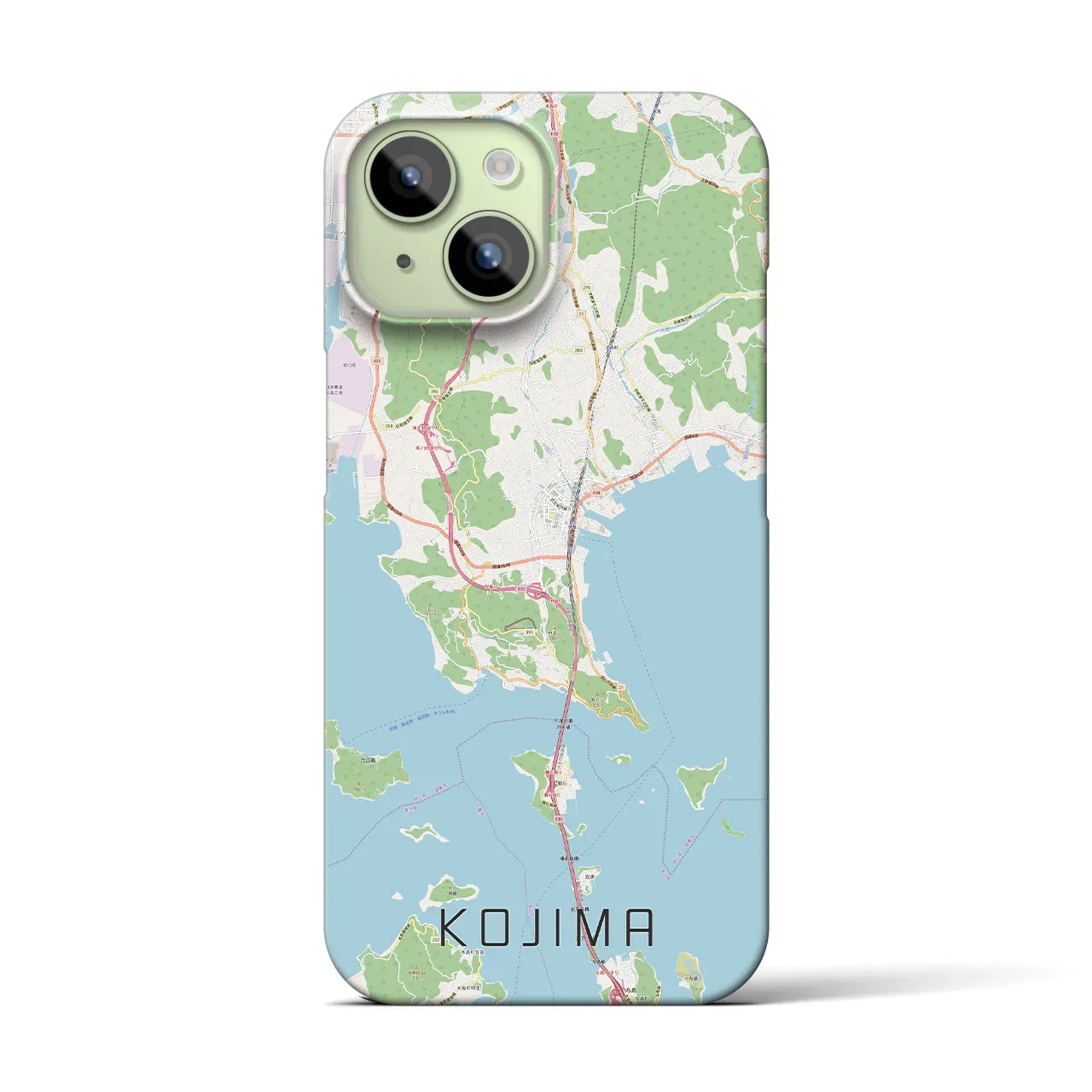 【児島(岡山県)】地図柄iPhoneケース(バックカバータイプ)
