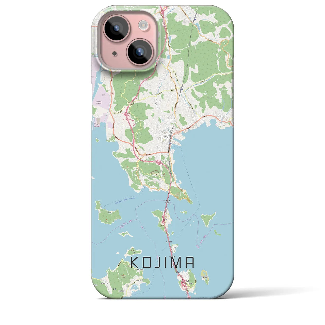 【児島(岡山県)】地図柄iPhoneケース(バックカバータイプ)
