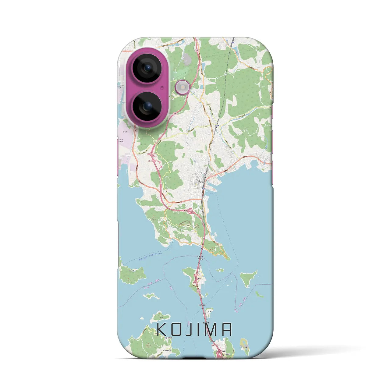 【児島(岡山県)】地図柄iPhoneケース(バックカバータイプ)