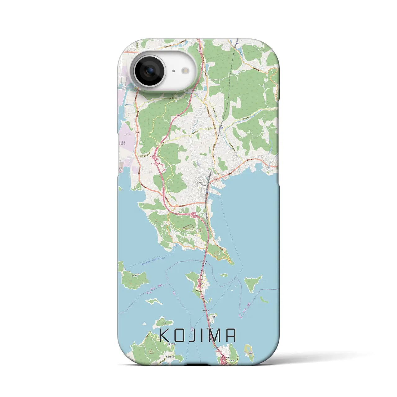 【児島(岡山県)】地図柄iPhoneケース(バックカバータイプ)