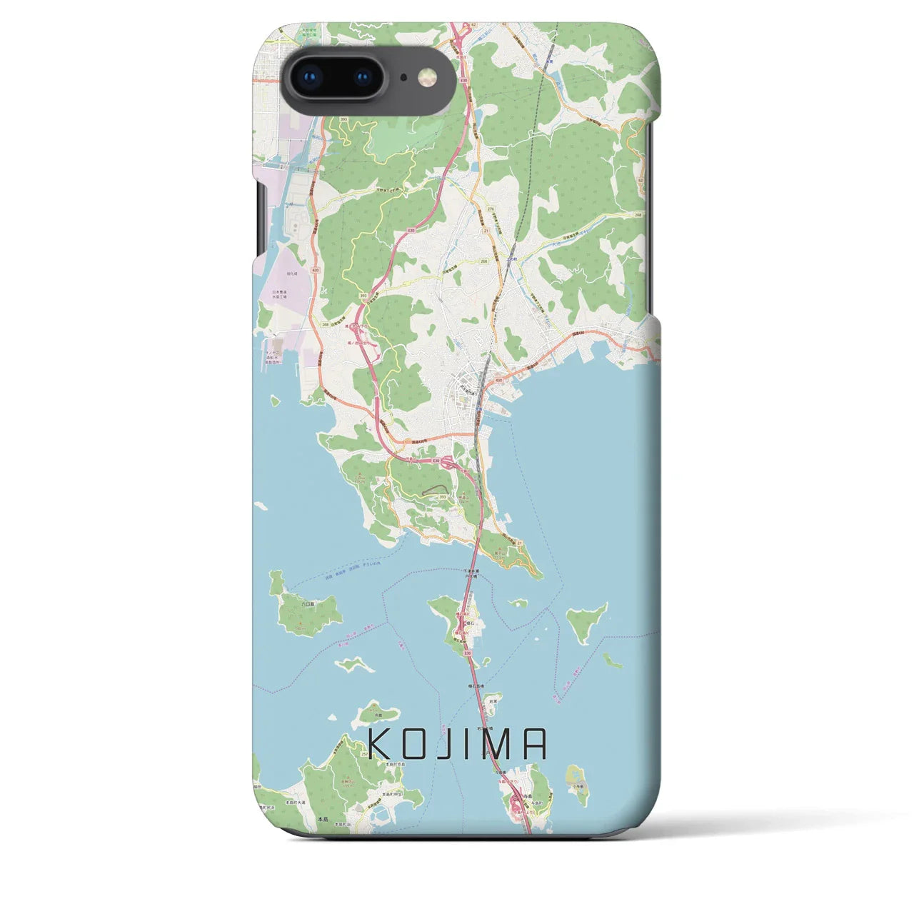 【児島(岡山県)】地図柄iPhoneケース(バックカバータイプ)
