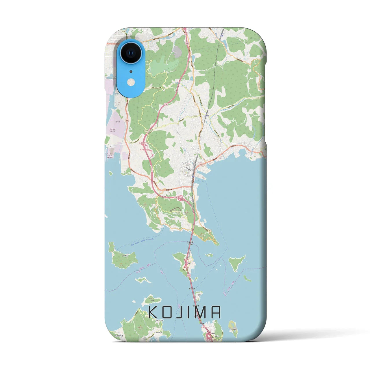 【児島(岡山県)】地図柄iPhoneケース(バックカバータイプ)