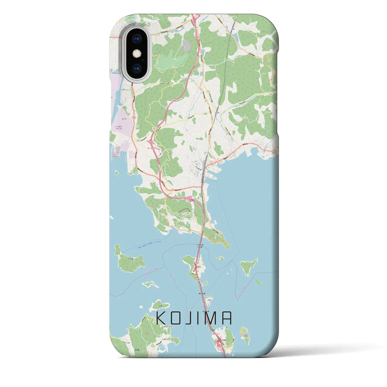 【児島(岡山県)】地図柄iPhoneケース(バックカバータイプ)