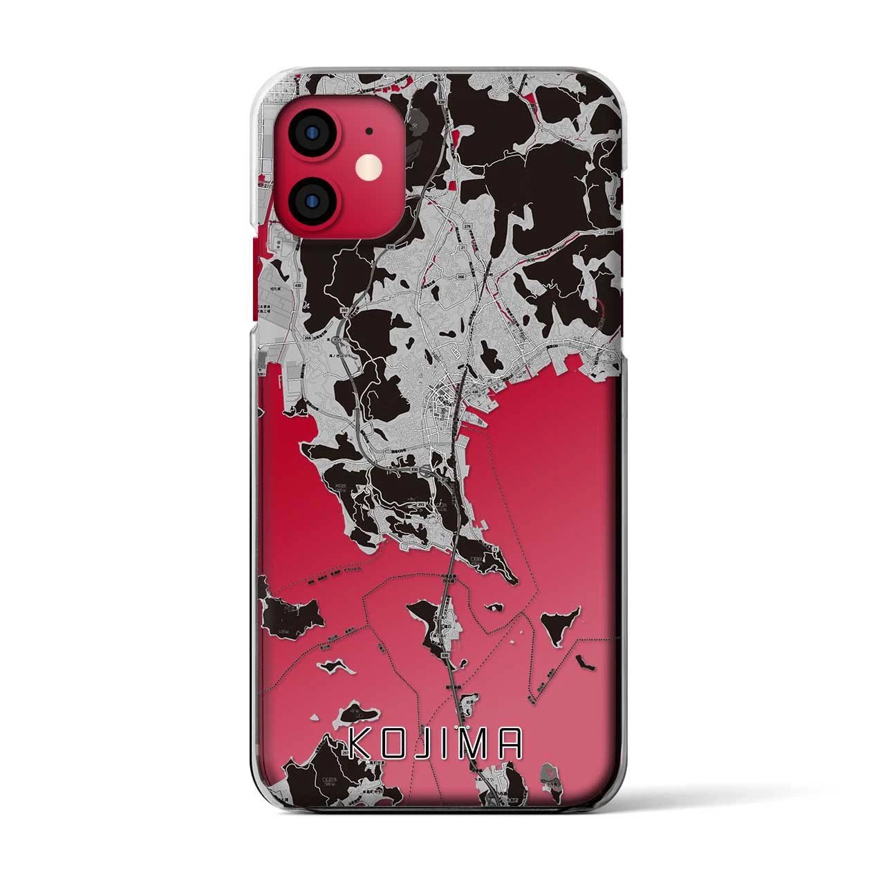 【児島(岡山県)】地図柄iPhoneケース(クリアタイプ)