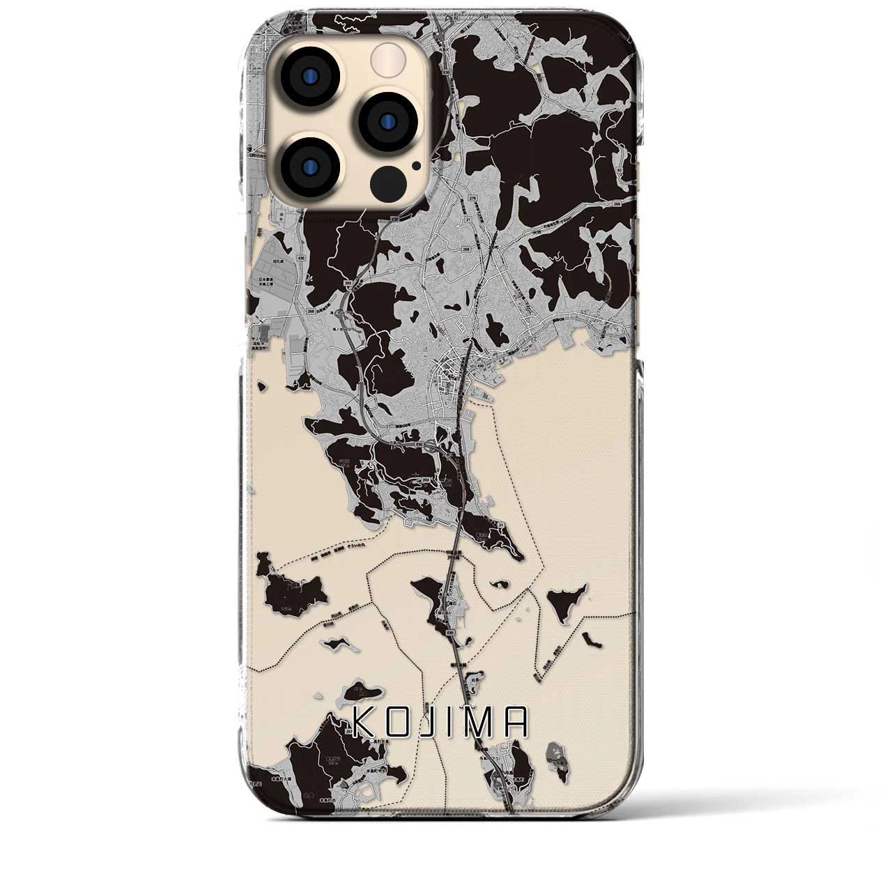 【児島(岡山県)】地図柄iPhoneケース(クリアタイプ)