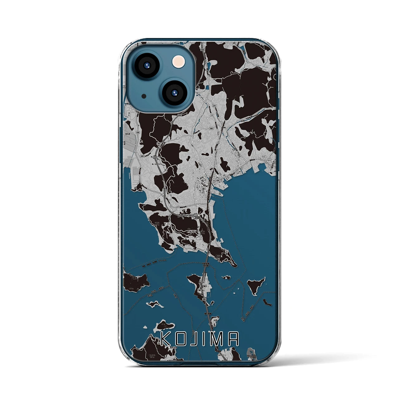 【児島(岡山県)】地図柄iPhoneケース(クリアタイプ)