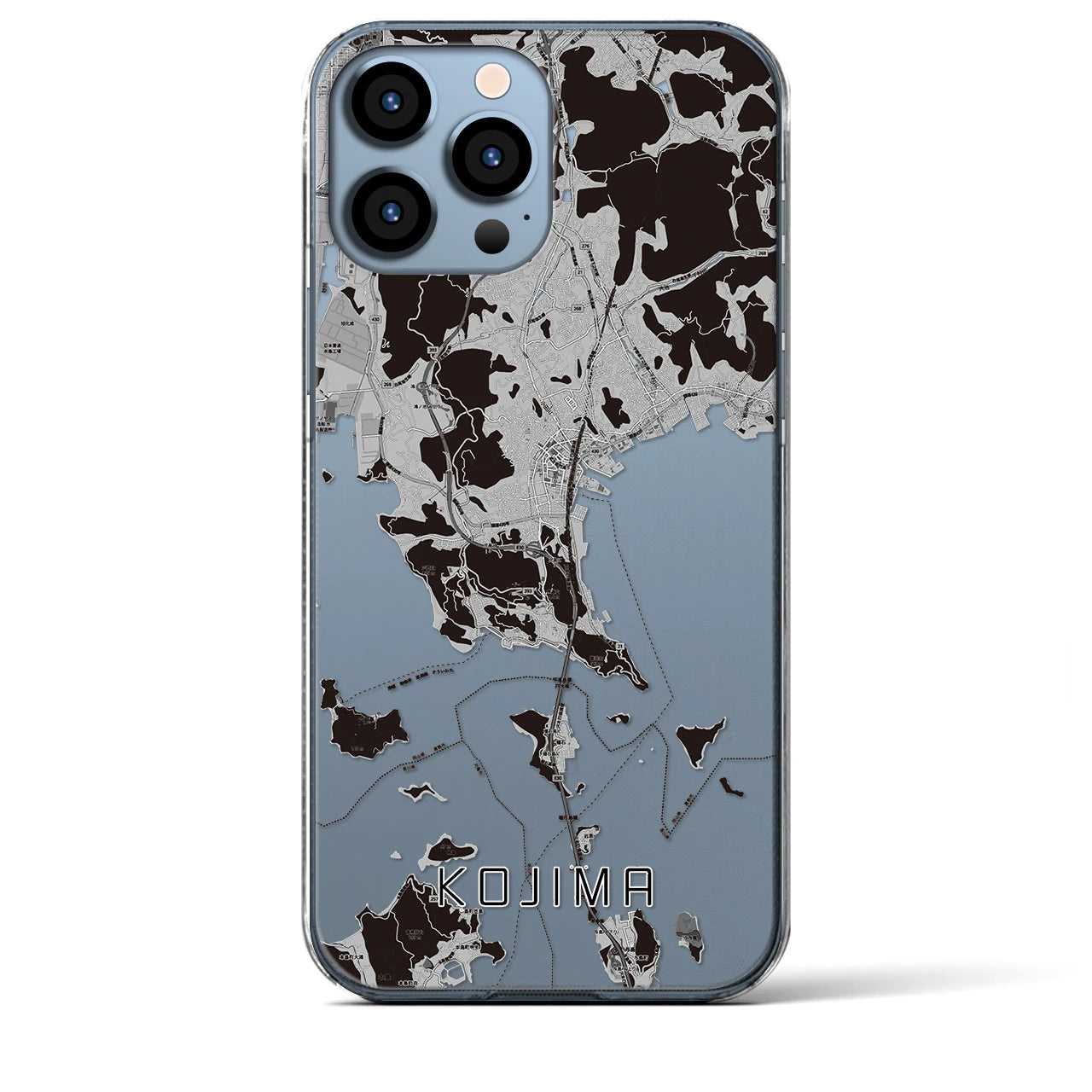 【児島(岡山県)】地図柄iPhoneケース(クリアタイプ)