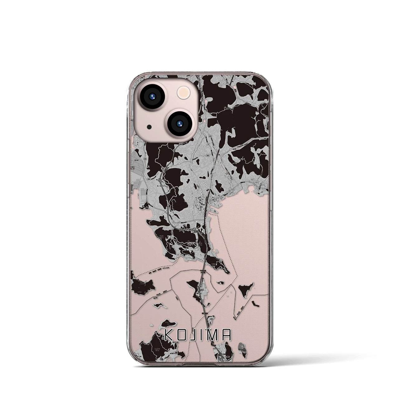 【児島(岡山県)】地図柄iPhoneケース(クリアタイプ)