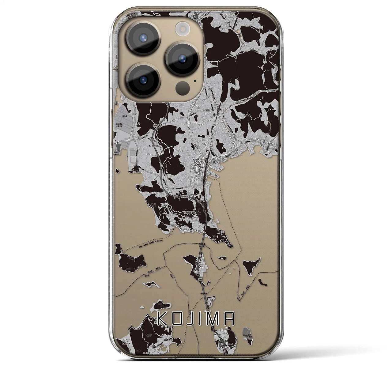 【児島(岡山県)】地図柄iPhoneケース(クリアタイプ)