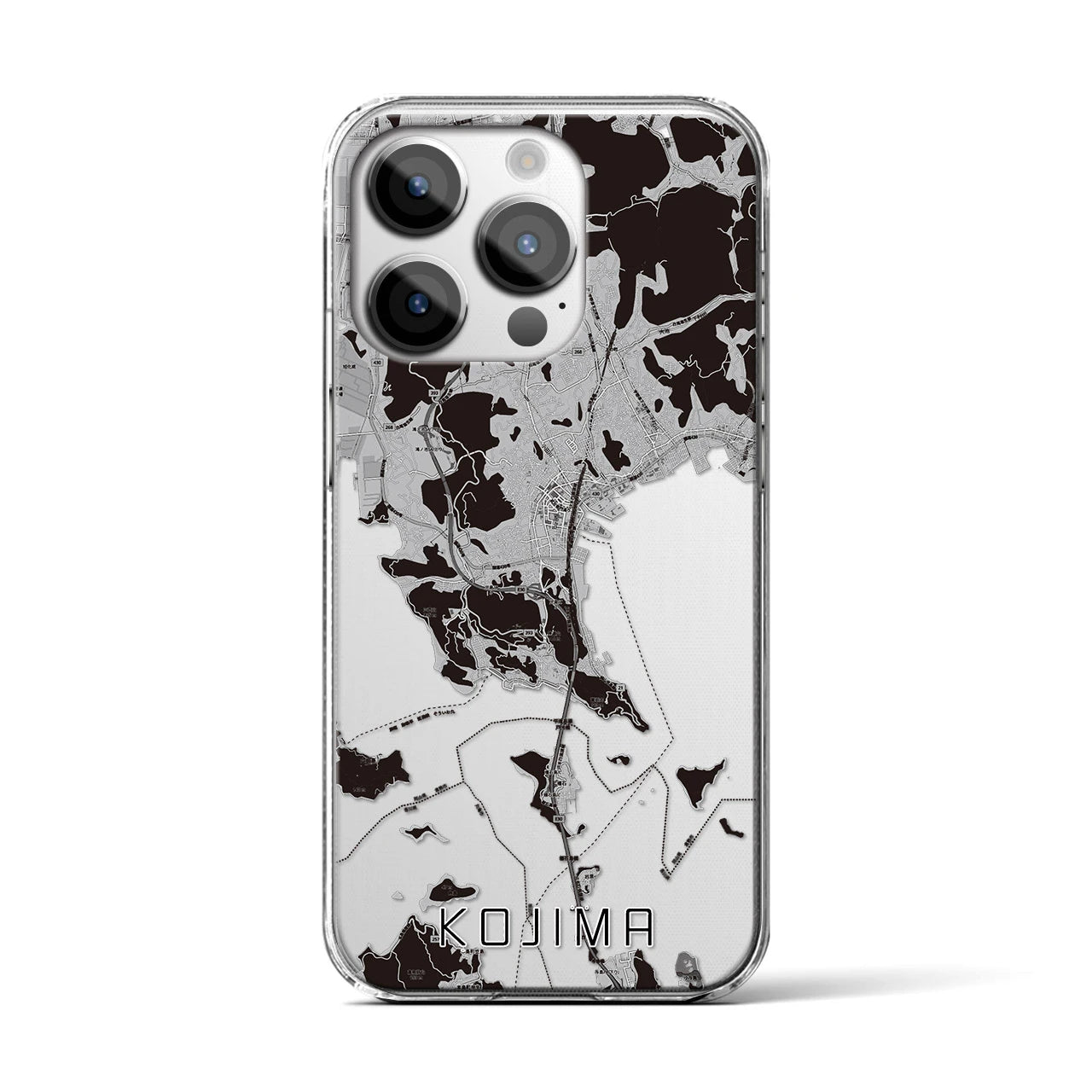 【児島(岡山県)】地図柄iPhoneケース(クリアタイプ)