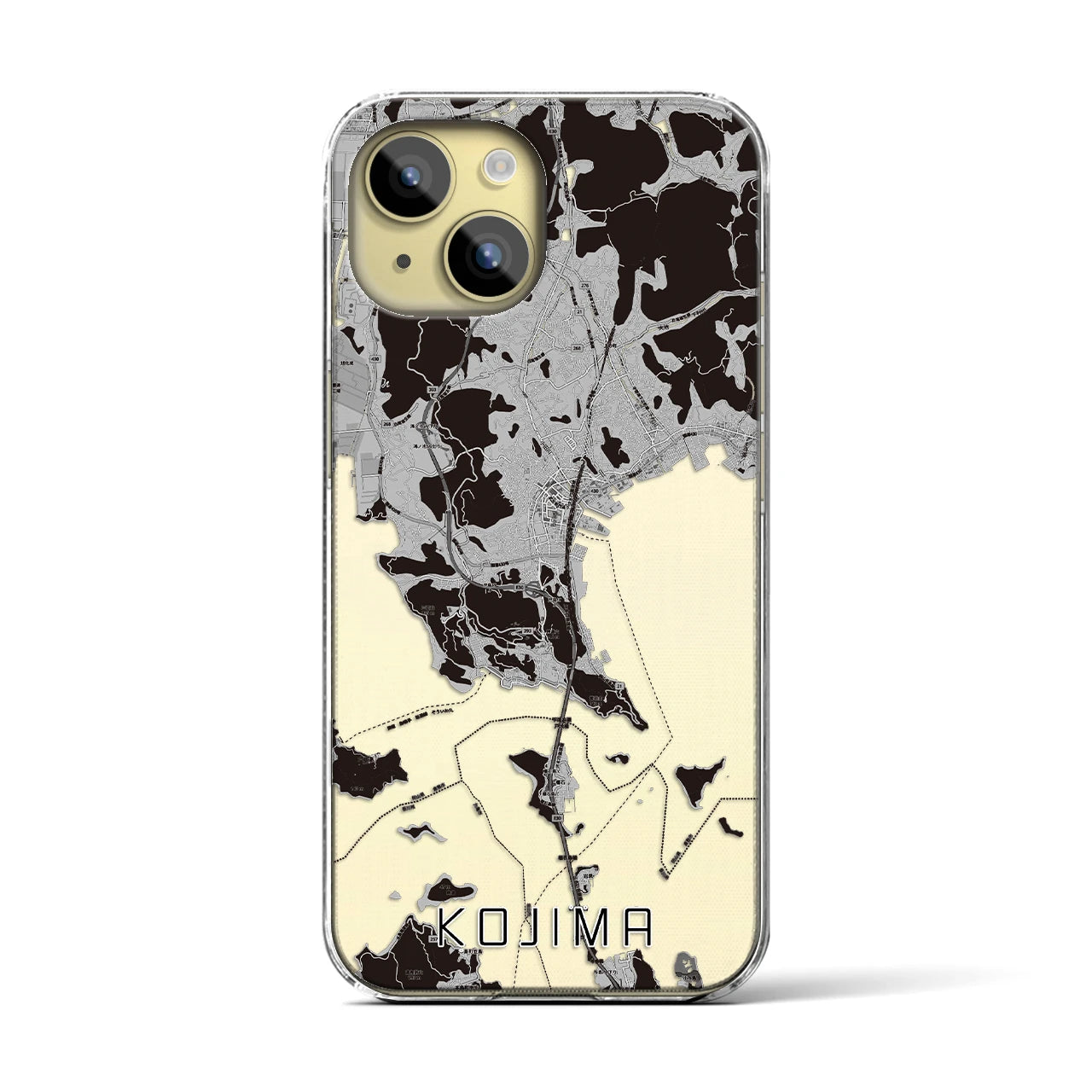 【児島(岡山県)】地図柄iPhoneケース(クリアタイプ)