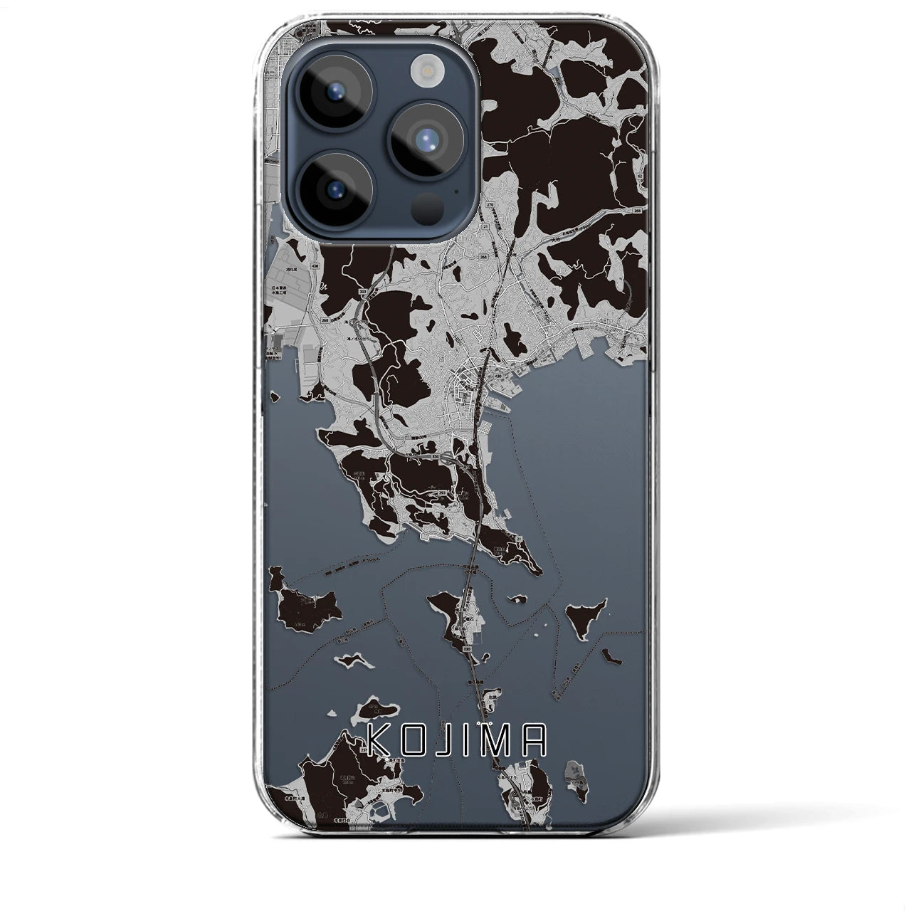 【児島(岡山県)】地図柄iPhoneケース(クリアタイプ)