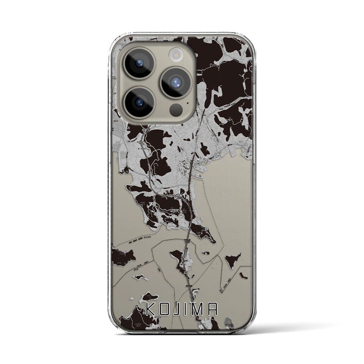 【児島(岡山県)】地図柄iPhoneケース(クリアタイプ)