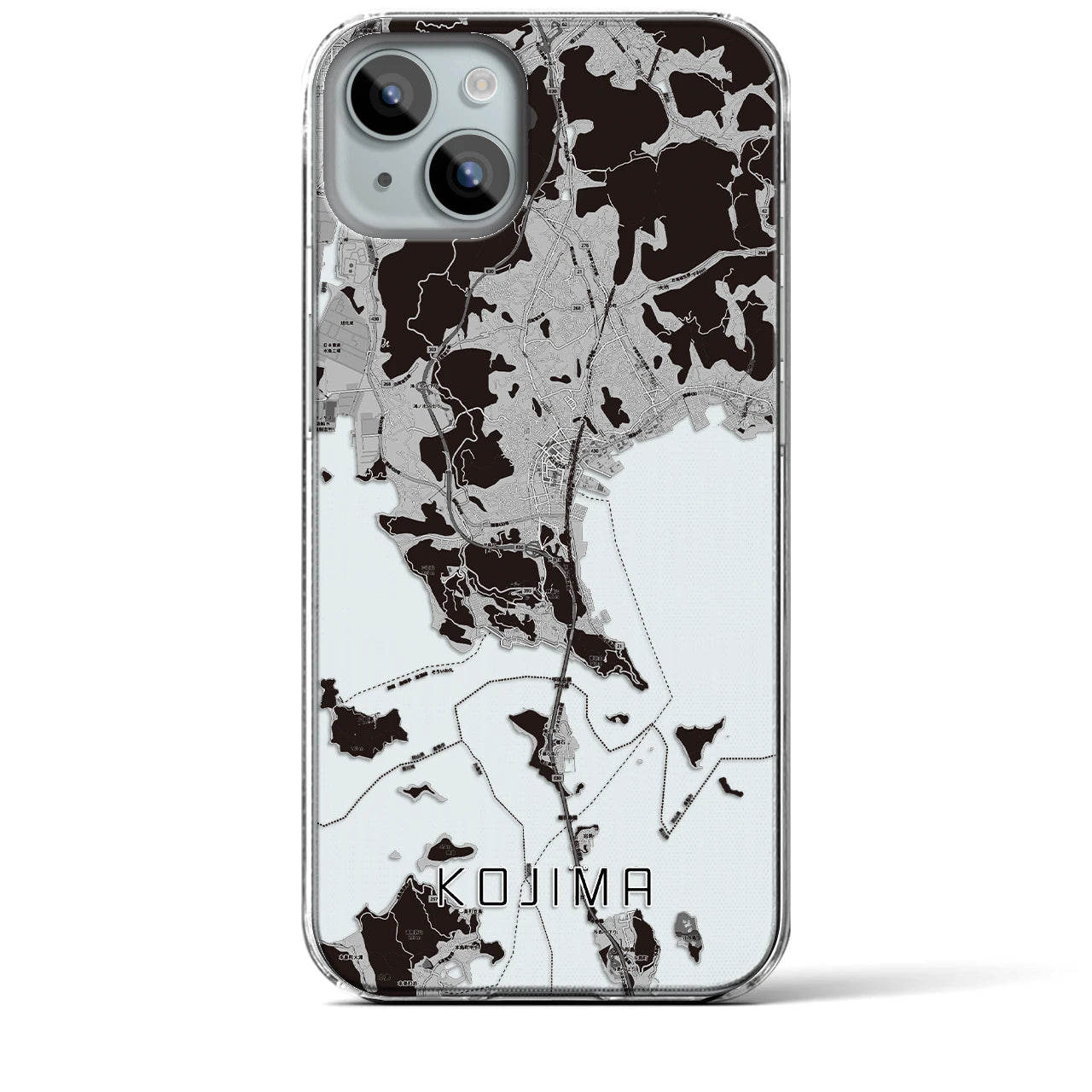 【児島(岡山県)】地図柄iPhoneケース(クリアタイプ)