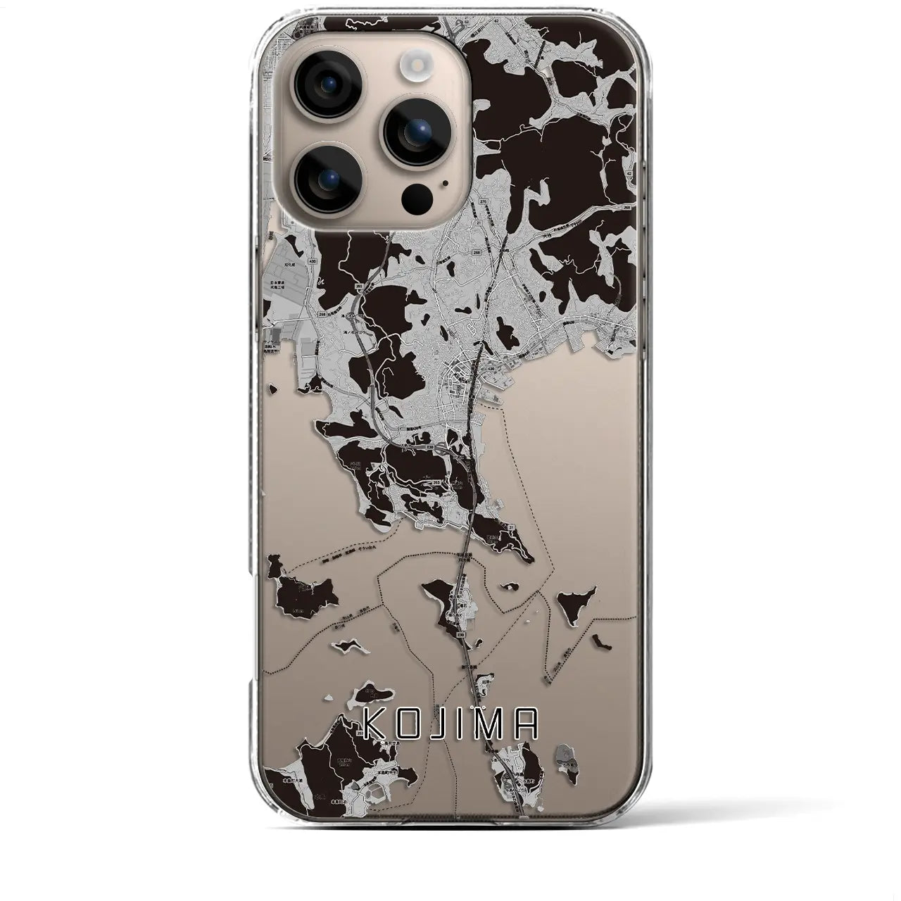 【児島(岡山県)】地図柄iPhoneケース(クリアタイプ)